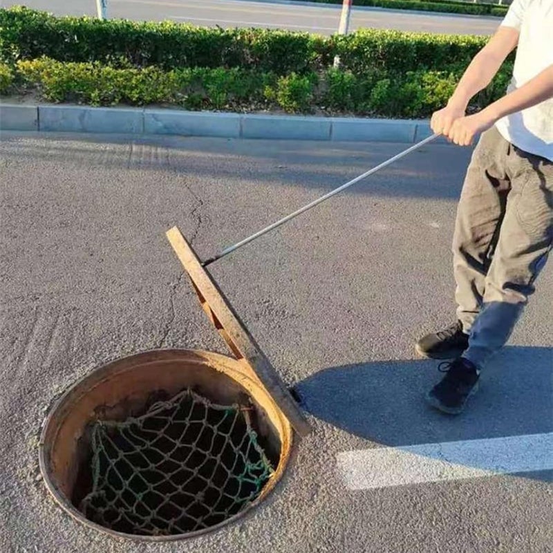 Manhole Puller Tool, 15 in Heavy Grate Lifting Hook for Storm Drain Covers, Durable Tool for Kitchen Drain, Shop Utility and Trampoline - Image 1