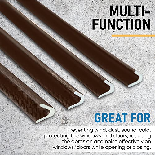 Dualplex Adhesive V Shape Weatherstrip, Weather Stripping Door Seal Strip Foam Door Frame Insulation Side Jamb Bottom Groove Gap Filler Soundproof V Weatherstripping (Dark Brown, 1/2 in x 1/2 in x 26 Ft) - Image 5