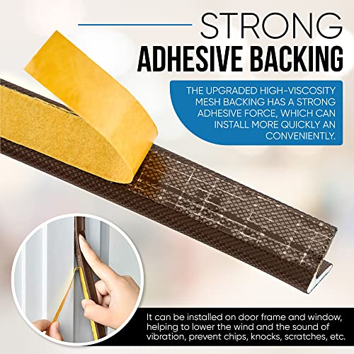 Dualplex Adhesive V Shape Weatherstrip, Weather Stripping Door Seal Strip Foam Door Frame Insulation Side Jamb Bottom Groove Gap Filler Soundproof V Weatherstripping (Dark Brown, 1/2 in x 1/2 in x 26 Ft) - Image 4