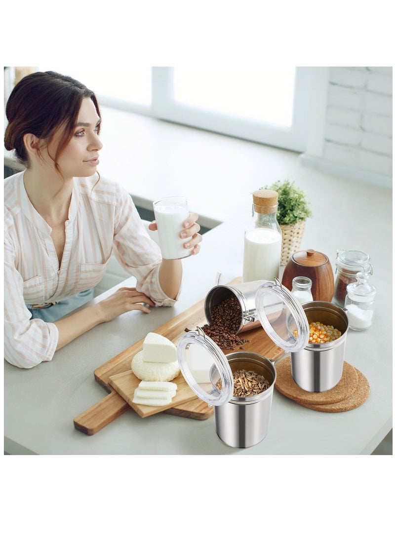 Generic - 6 Pcs Stainless Steel Canisters 62 oz Stainless Steel Containers with Lids Food Storage Container with Airtight Clamp Lid Coffee Containers for Tea Sugar Coffee Flour Kitchen Counters - Image 1