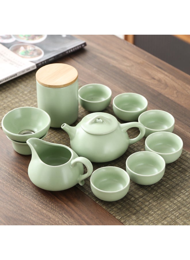 Ru Kiln Tea Set Suit Xi Pot Kung Fu Tea Set Creative Teapot Tea Cup Fair Cup Tea Leak Cover Bowl Accessories Household