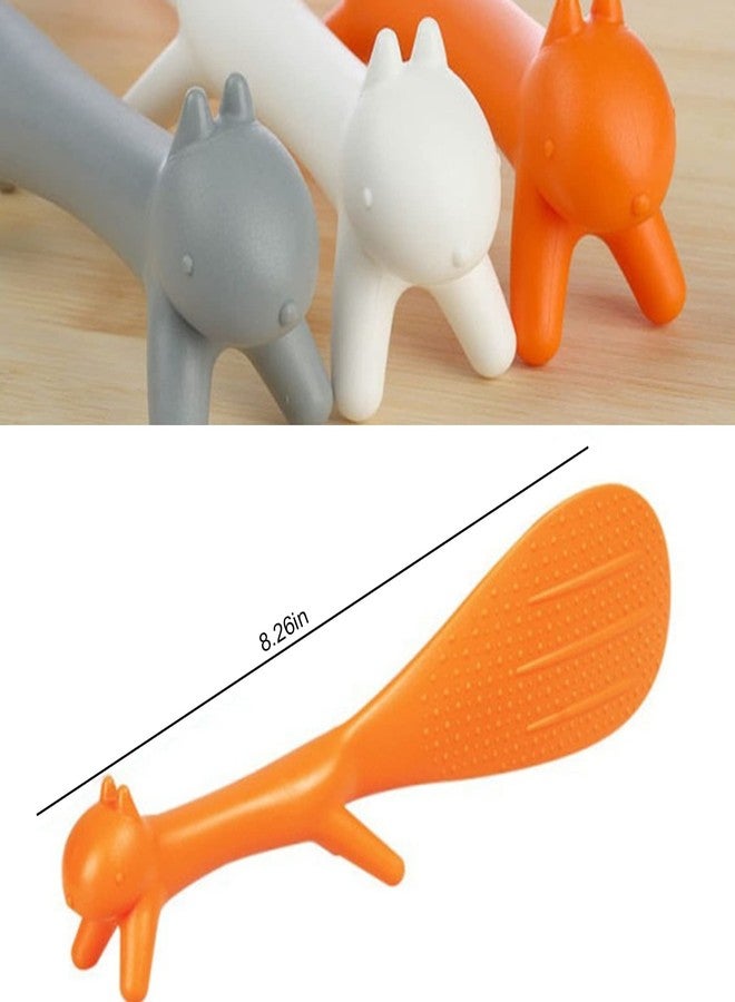 Setaria Viridis 3 Piece Squirrel Shape Rice Spoon Standing Creative Household Kitchen Tools Non-stick Rice Paddle Scoop Spoon Creative Kitchen Gadget - Image 2