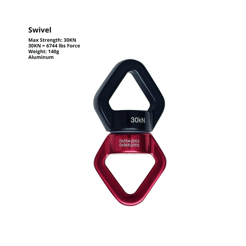 Flife F.Life Aerial Silk Hardware Kit-Heavy Duty 30 kN Rescue Figure 8 & 30 KN Swivel & 25 KN Steel Carabiners Yoga Hammock Rigging 360 Spin Rotational Device - Image 3
