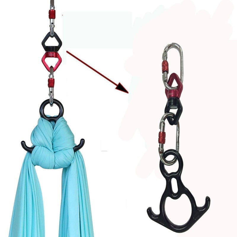 Flife F.Life Aerial Silk Hardware Kit-Heavy Duty 30 kN Rescue Figure 8 & 30 KN Swivel & 25 KN Steel Carabiners Yoga Hammock Rigging 360 Spin Rotational Device - Image 2