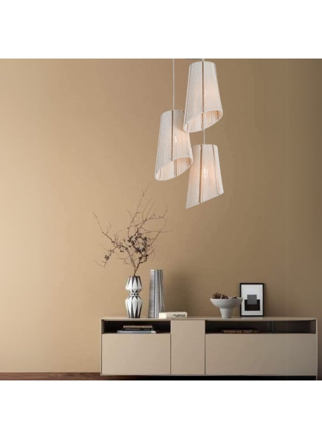 tbshomelamp Macrame-Boho Fabric Celling Lighting Beige 75x35 cm  - Image 3