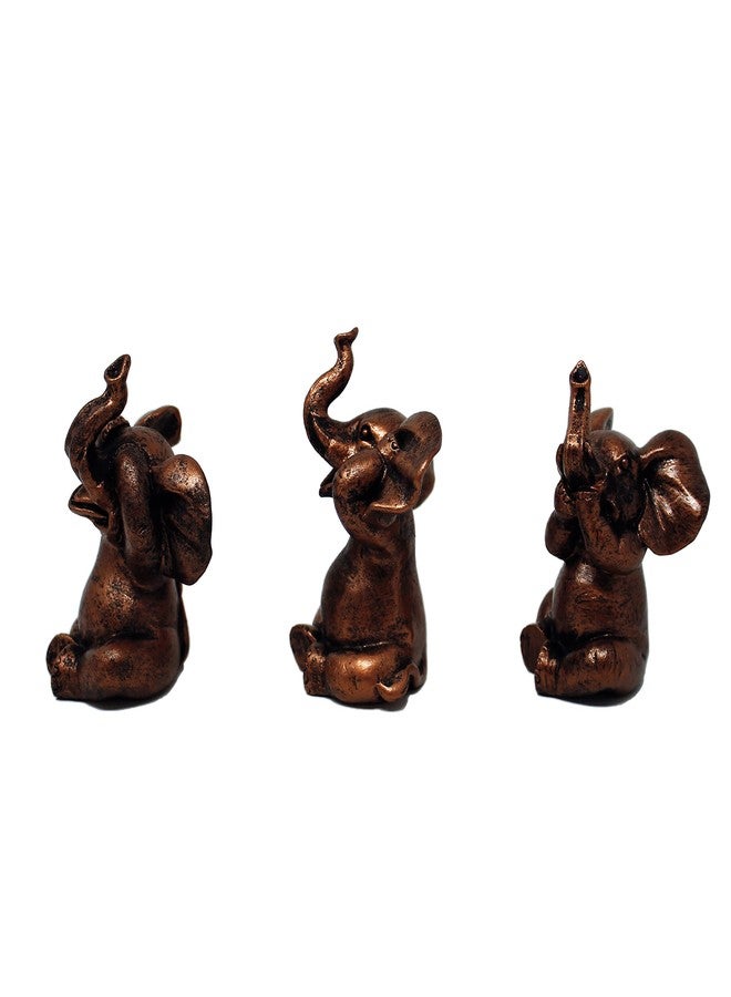 Nature's Mark 3 Baby Elephants See No Evil Hear No Evil Resin Statue Figurine Home Decorative Accent Decor - Image 5