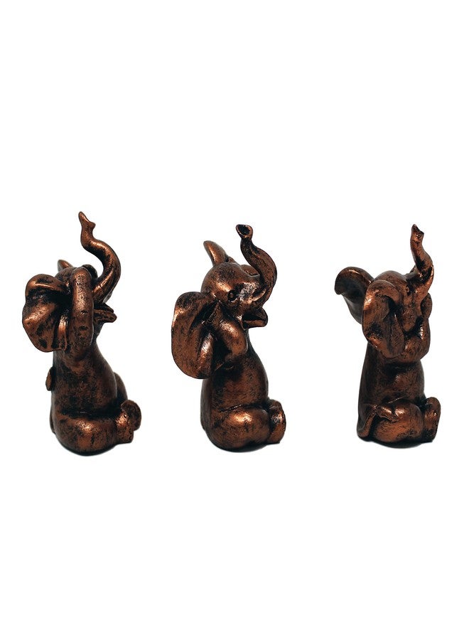 Nature's Mark 3 Baby Elephants See No Evil Hear No Evil Resin Statue Figurine Home Decorative Accent Decor - Image 4