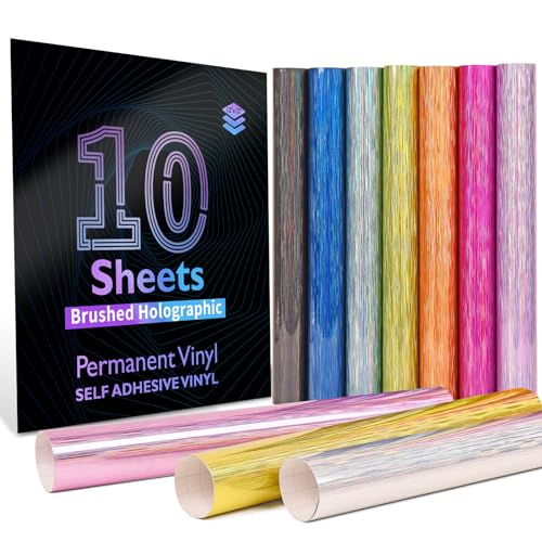Lya Vinyl Permanent Adhesive Vinyl Bundle 10 Pack Brushed Self Adhesive Vinyl, Sheets for Home Decoration,Mug, Cup, Windows, Ceramics, Party Decoration - Image 1