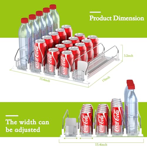IBORING Drink Organizer for Fridge,Self Pushing Fridge Drink Organizer,Automatic Drink Dispenser for Fridge-Holds up to 25 Cans - Image 4