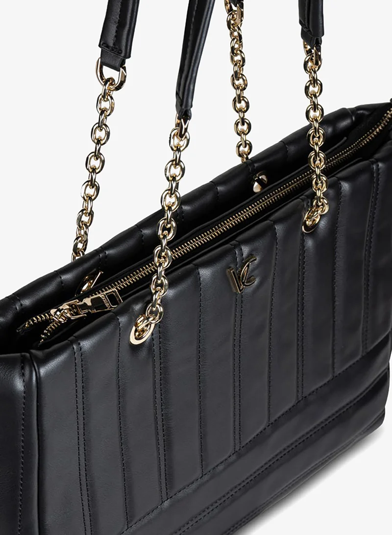 Vincci Black Women Chain Detailed Tote Bag for Women | Best Price UAE