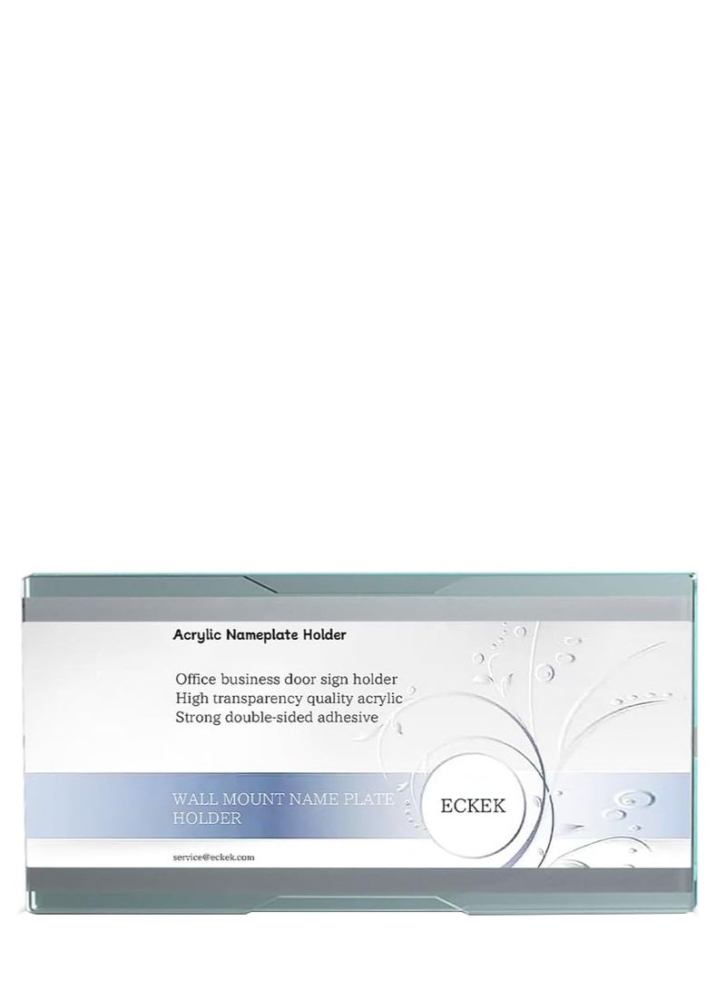Eckek حامل لوحة اسم إكك للحائط حامل لوحة أكريليك لافتة مكتب للأعمال حامل لافتة باب مع شريط لاصق - Image 1