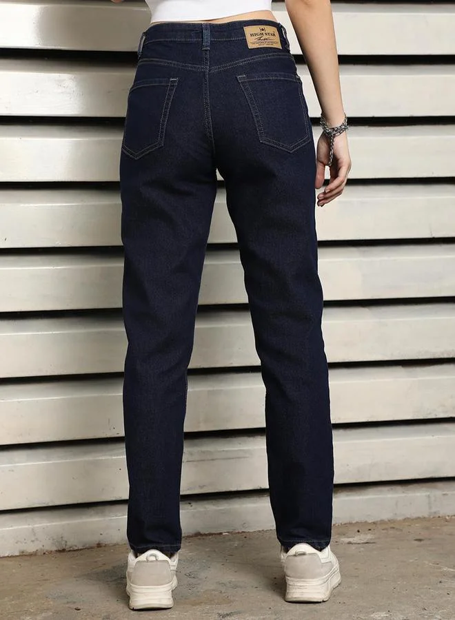 HIGH STAR Slim Fit High Rise Clean Look Stretchable Jeans by Styli