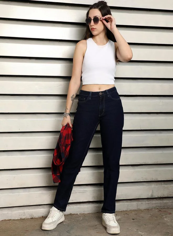 HIGH STAR Slim Fit High Rise Clean Look Stretchable Jeans by Styli