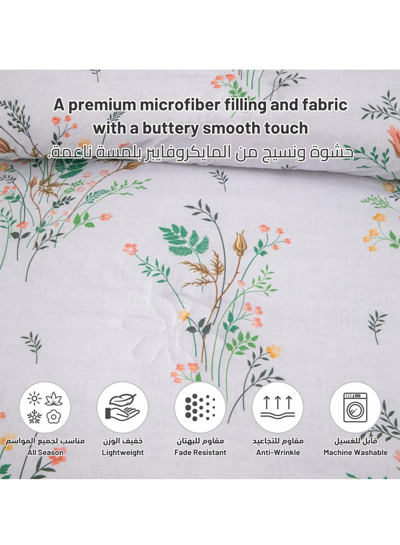 دوناتيلا 6 قطع الملك الحجم المطبوعة عكسها سرير مزدوج لحاف مجموعة 200*200 سنتيمتر مع استبدال الحشو (350 غسم) ، الأخضر الأبيض