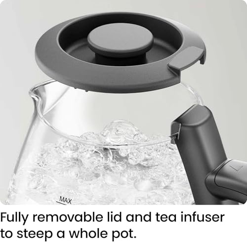 Chefman Electric Kettle with Tea Infuser, 1L 1500W, Removable Lid for Easy Cleaning, Boil-Dry Protection, Stainless Steel Filter, BPA Free, Auto Shut Off Hot Water Boiler, Small Electric Tea Kettle - Image 5