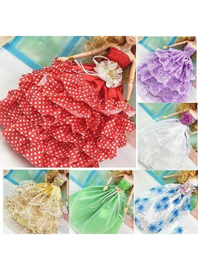 iDream Doll Accessories Wedding Gown Dress Set for Dolls Bridal Collection - Perfect for Kids' Dollhouse Play, Styling, and Gifting (Multicolor, Pack of 5) - Image 3