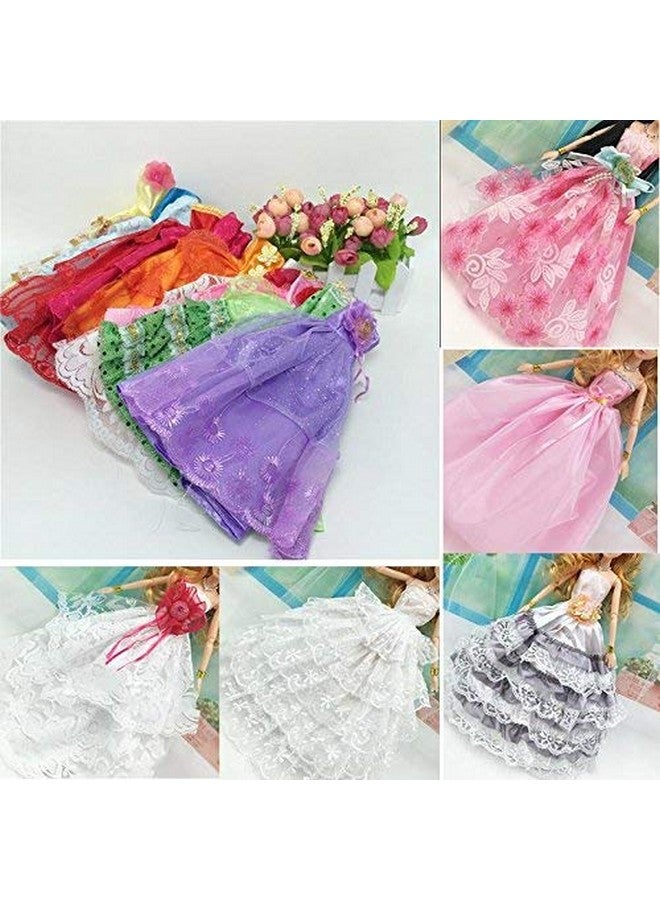 iDream Doll Accessories Wedding Gown Dress Set for Dolls Bridal Collection - Perfect for Kids' Dollhouse Play, Styling, and Gifting (Multicolor, Pack of 5) - Image 2