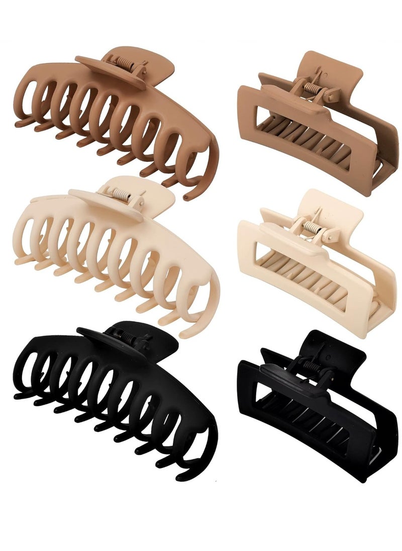 79STYLE 79Style 6pcs Hair Clips Set - Large, Medium and Big Claw Clips for Thick, Curly, Long Hair in Neutral Color for Women and Girls  - Image 1