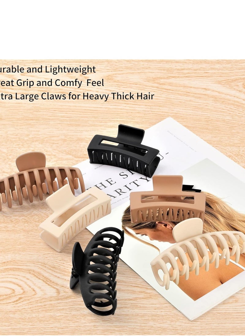 79STYLE 79Style 6pcs Hair Clips Set - Large, Medium and Big Claw Clips for Thick, Curly, Long Hair in Neutral Color for Women and Girls  - Image 2