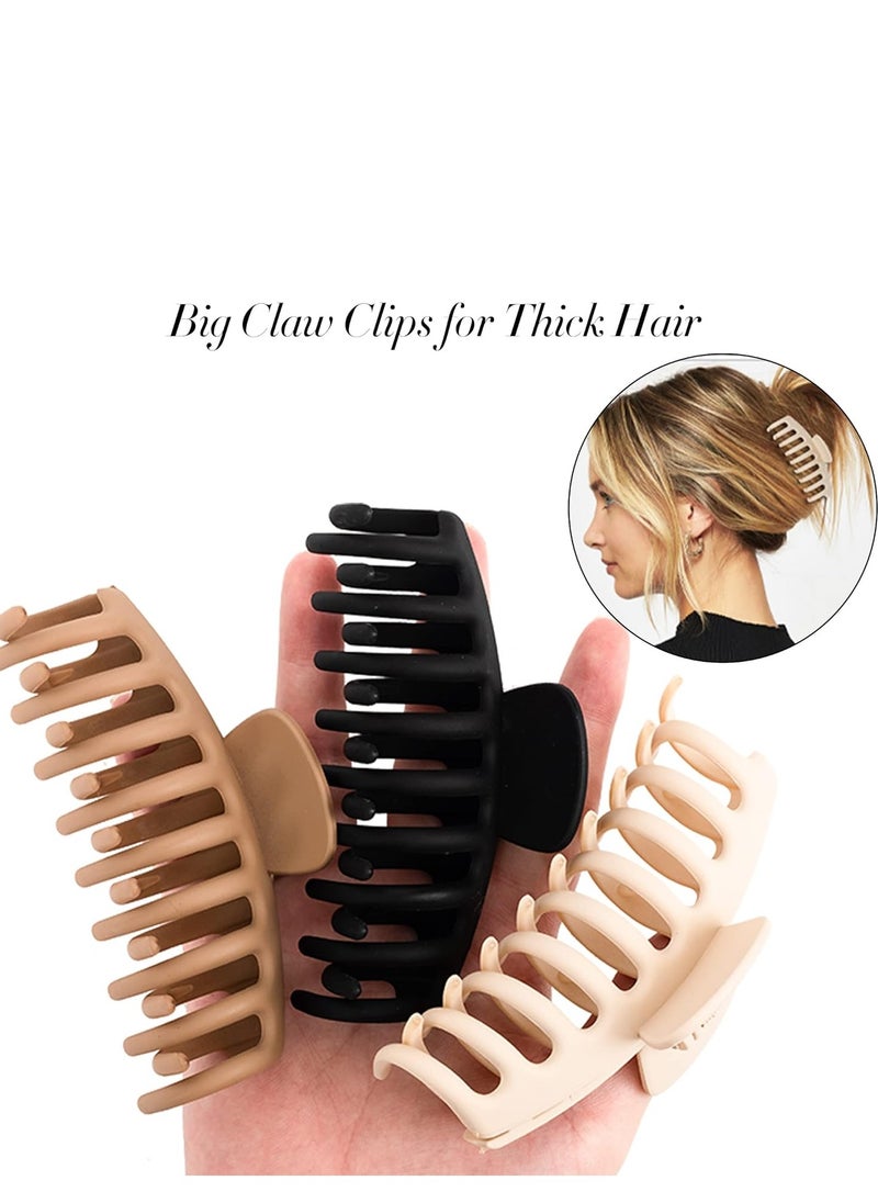 79STYLE 79Style 6pcs Hair Clips Set - Large, Medium and Big Claw Clips for Thick, Curly, Long Hair in Neutral Color for Women and Girls  - Image 3