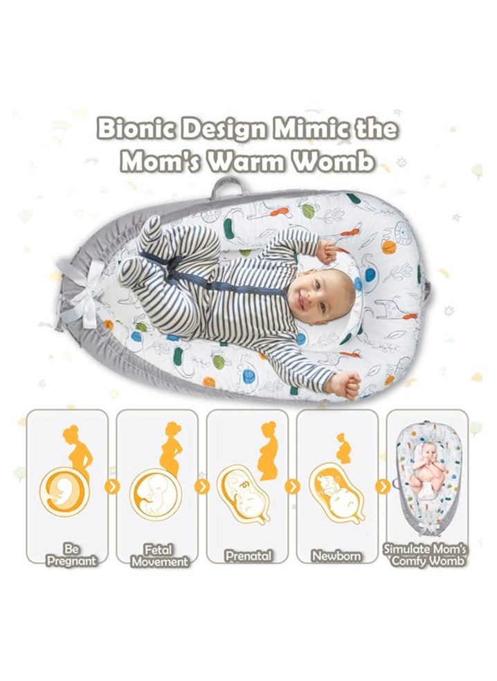 Moro Moro Cotton Baby Nest with Full Zipper – Adjustable & Portable for Newborns  - Image 4