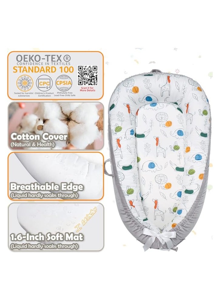 Moro Moro Cotton Baby Nest with Full Zipper – Adjustable & Portable for Newborns  - Image 5