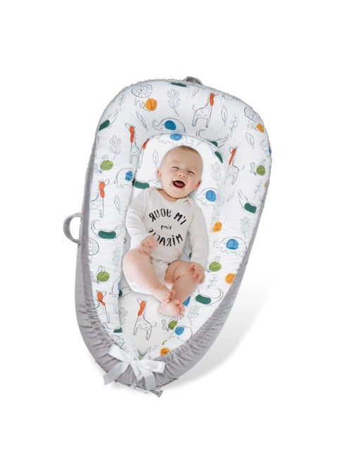 Cotton Baby Nest with Full Zipper – Adjustable & Portable for Newborns