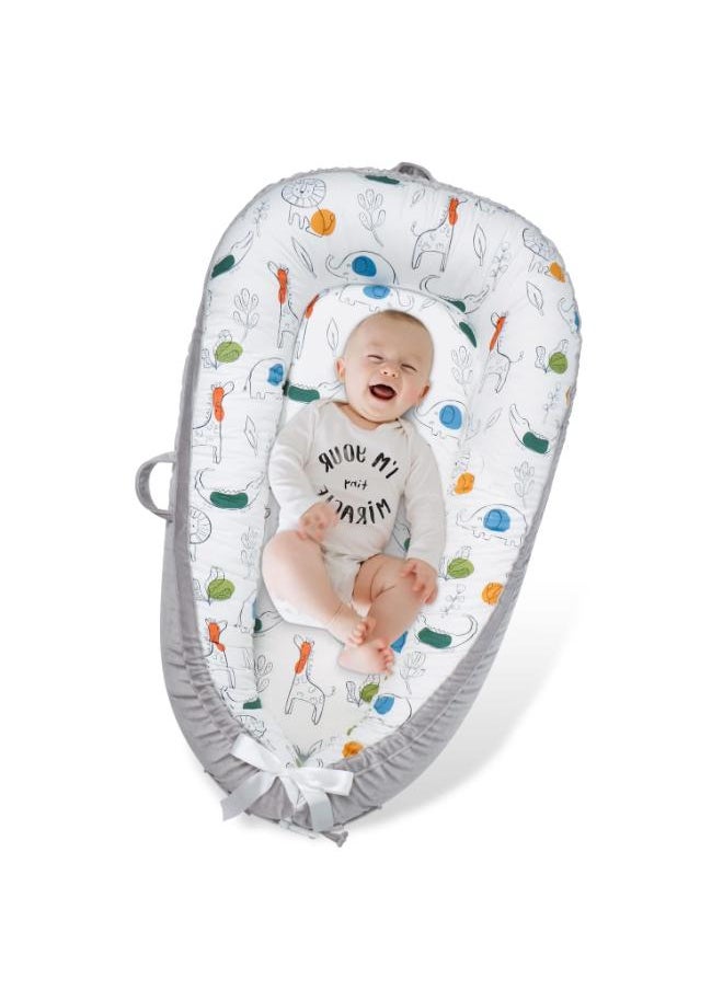 Moro Moro Cotton Baby Nest with Full Zipper – Adjustable & Portable for Newborns  - Image 1