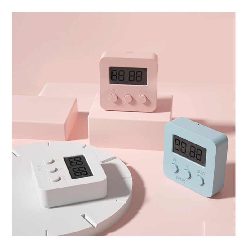 Study Timer: White Mini Portable Timer - Large Clear LCD Screen Time Management Tool for Office School Home Use - Image 2