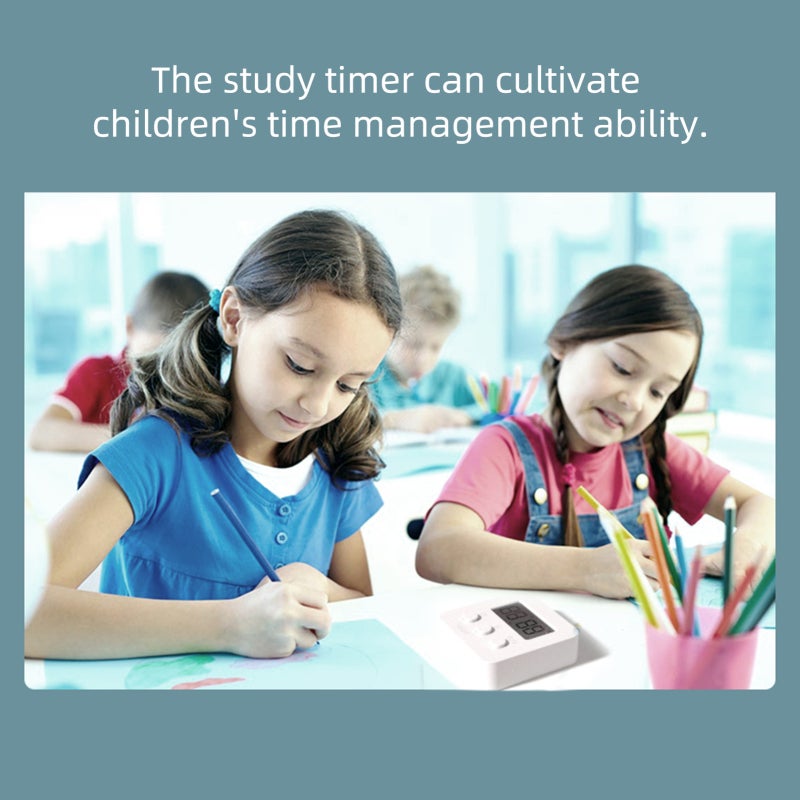 Study Timer: White Mini Portable Timer - Large Clear LCD Screen Time Management Tool for Office School Home Use - Image 4