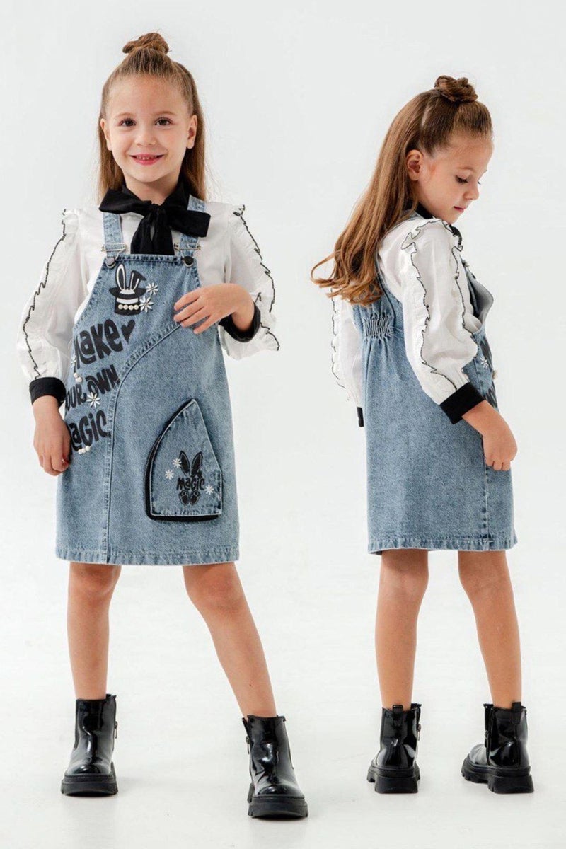 Miniğimin Cicileri Denim Graphic Dress