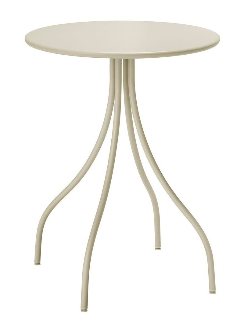 طاولة جانبية دائرية الشكل  داخلي/ خارجي لون أبيض 46 سم - Image 1