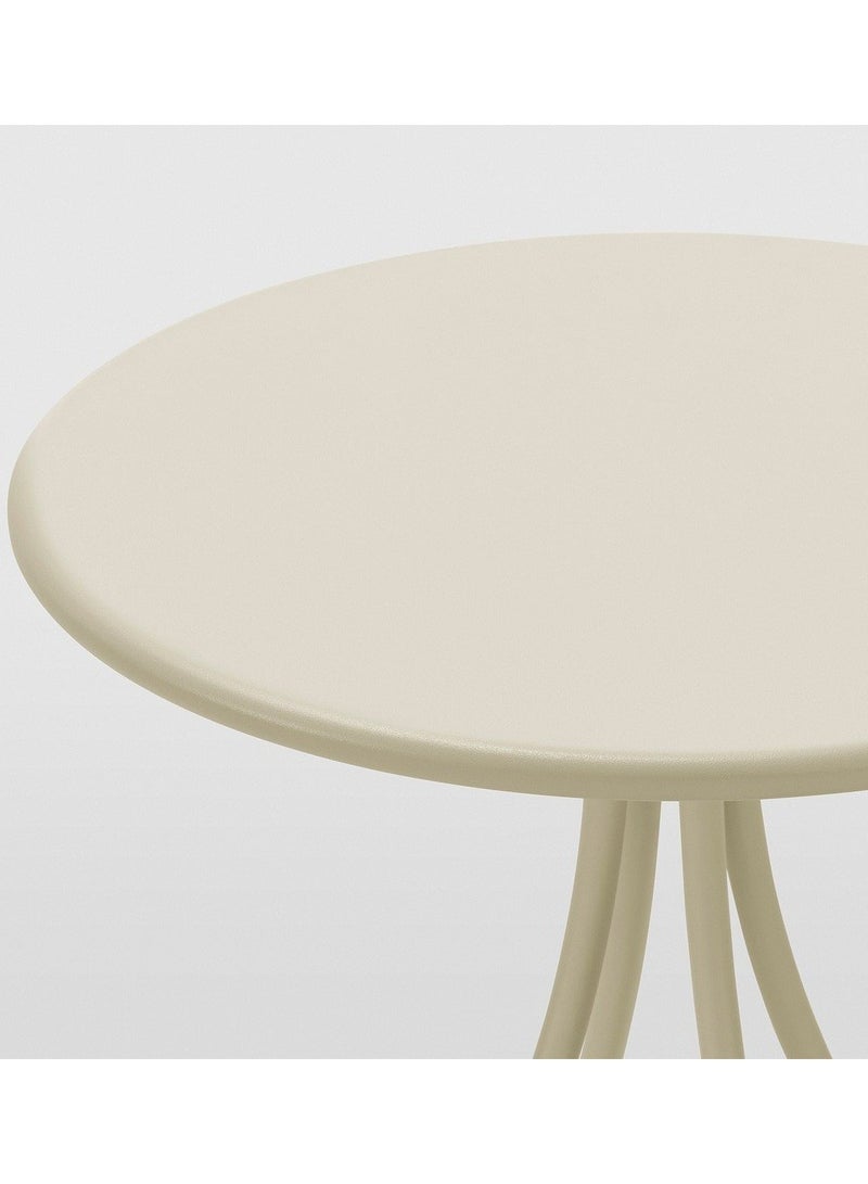 طاولة جانبية دائرية الشكل  داخلي/ خارجي لون أبيض 46 سم - Image 3