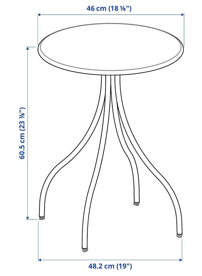 طاولة جانبية دائرية الشكل  داخلي/ خارجي لون أبيض 46 سم - Image 4