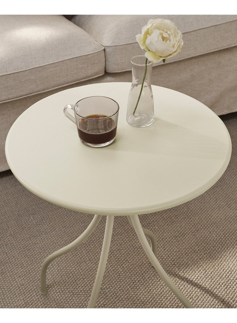 طاولة جانبية دائرية الشكل  داخلي/ خارجي لون أبيض 46 سم - Image 2