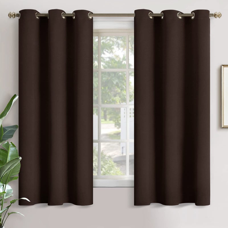 YoungsTex Brown Blackout Curtains for Bedroom Thermal Insulated with Grommet 63 Inches Length Room Darkening Window Drapes for Living Room Ofiice, 2 Panels, 42 x 63 Inch - Image 1