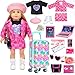 ARTST American 18 inch Doll Clothes Accessories Girl Suitcase Luggage Travel SetDoll Clothing Hat Handbag Sunglasses Camera Computer Passport Cell Phone for Valentines Day BirthdayNO Doll - Image 4