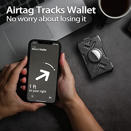 kullder Wallet (No Airtag) with Metal Money Clip, CFW-X-2-black, RFID Blocking, Minimalist, Slim, Cellular Phone Case for Men, Black - Image 2