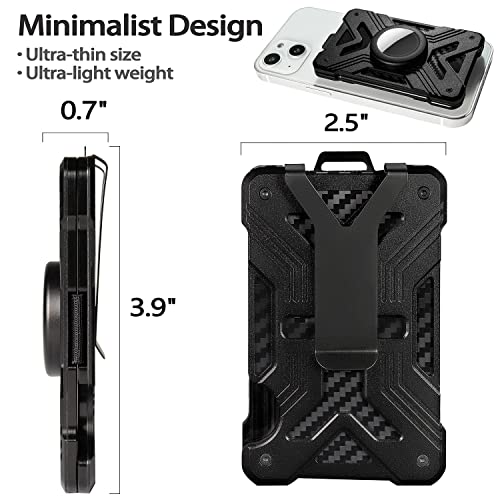 kullder Wallet (No Airtag) with Metal Money Clip, CFW-X-2-black, RFID Blocking, Minimalist, Slim, Cellular Phone Case for Men, Black - Image 3