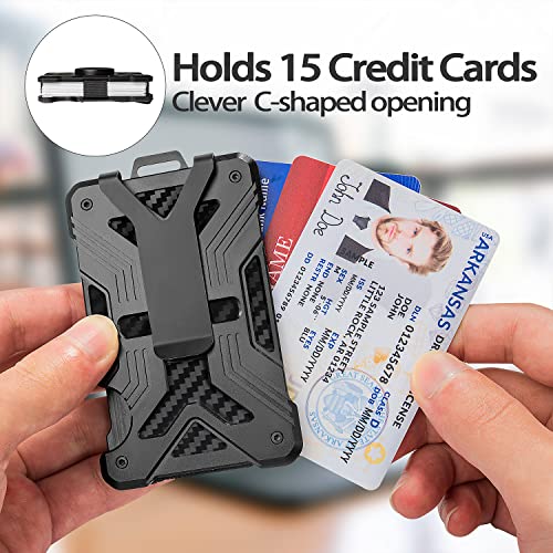 kullder Wallet (No Airtag) with Metal Money Clip, CFW-X-2-black, RFID Blocking, Minimalist, Slim, Cellular Phone Case for Men, Black - Image 4