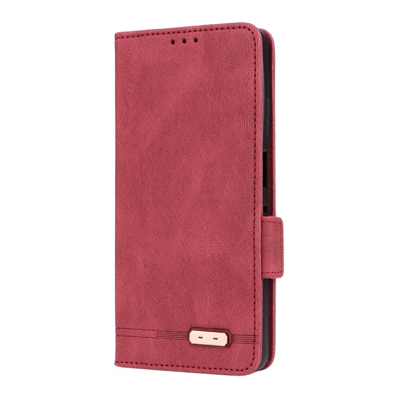 erorex For Motorola Moto G56 / G66j / G66y 5G Magnetic Clasp Leather Phone Case(Red) - Image 2