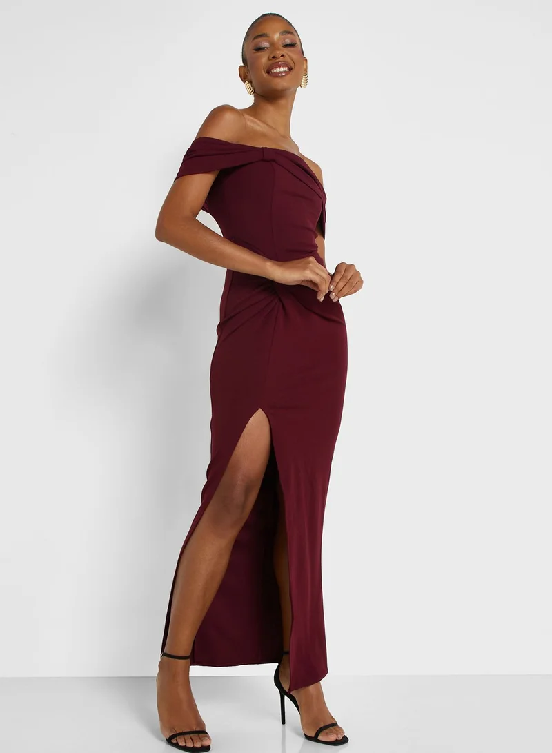 TFNC Off Shoulder Side Slit Dress