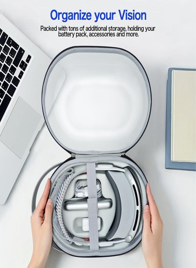 AWINNER Hard Carrying Case Compatible for Apple Vision Pro, Accessories VR Headset with Elite Strap, Ultra-Sleek Design for Travel (Transparent) - Image 3