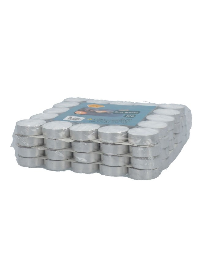 HONEYBEE 100-Piece Unscented Tea Light Candles White 20.8 x 5.96 x 19.3 cm CC12Z-100S  - Image 1