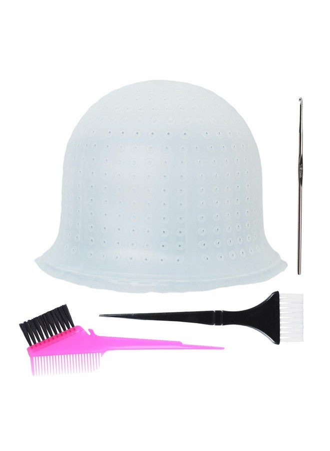 RJMBMUP Pre-punched with Holes Silicone Highlight Cap Hair Color Set Professional Reusable Highlighting Cap with Hook Salon Hairdressing Dyeing Staining Tools for Women Men - Image 1