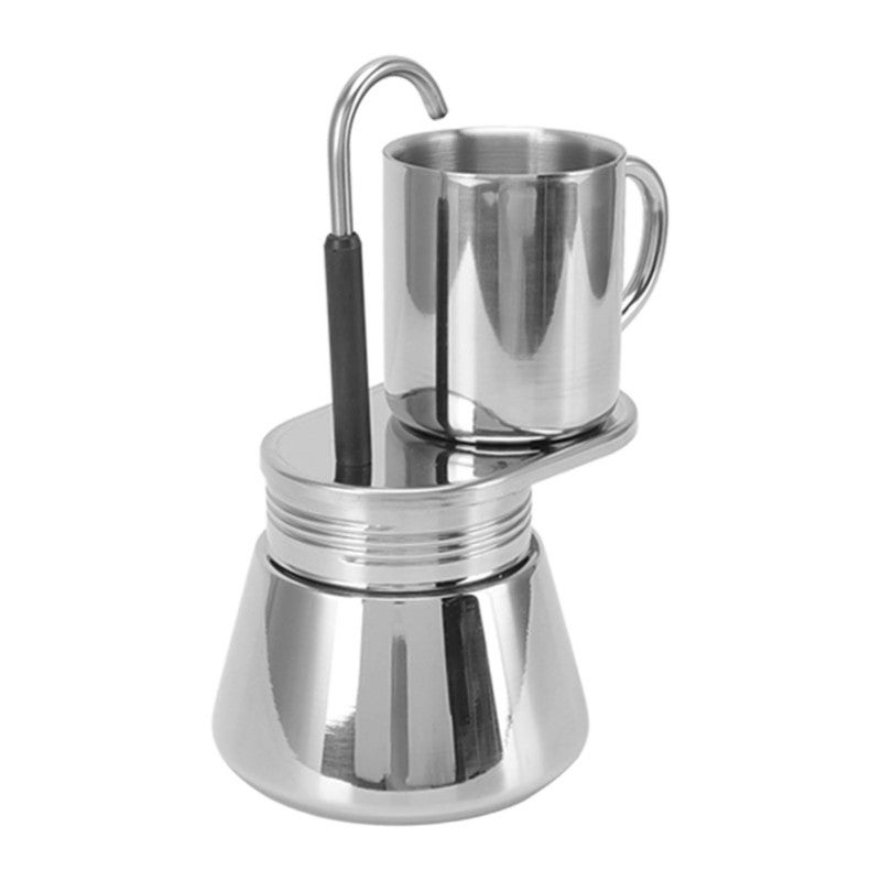 Moka Pot: 101-500ml Food Grade Stainless Steel - Rustproof Portable Stovetop Espresso Maker for Home Camping Outdoor Use - Image 4