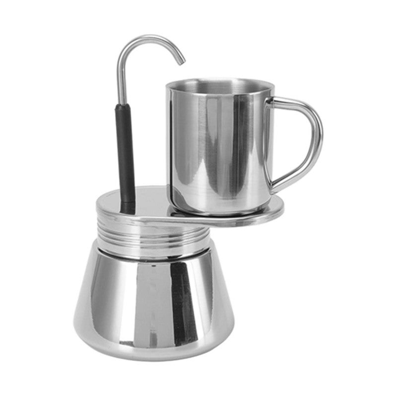 Moka Pot: 101-500ml Food Grade Stainless Steel - Rustproof Portable Stovetop Espresso Maker for Home Camping Outdoor Use - Image 2