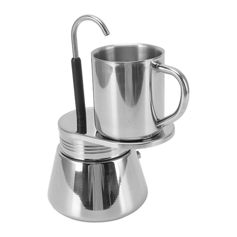 Moka Pot: 101-500ml Food Grade Stainless Steel - Rustproof Portable Stovetop Espresso Maker for Home Camping Outdoor Use - Image 3