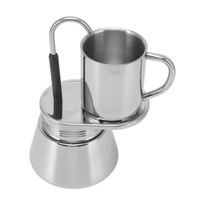 Moka Pot: 101-500ml Food Grade Stainless Steel - Rustproof Portable Stovetop Espresso Maker for Home Camping Outdoor Use - Image 5