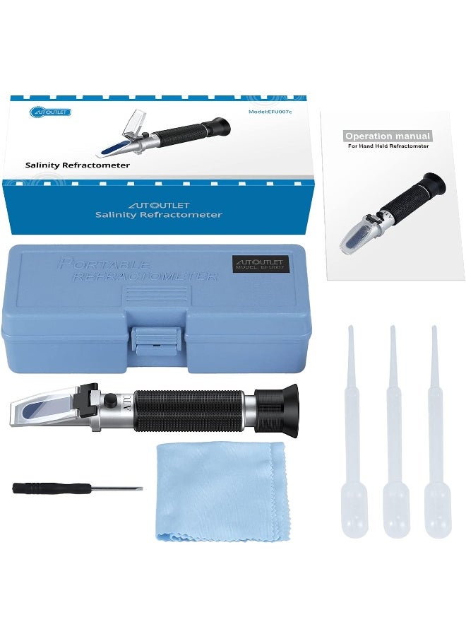 AUTOUTLET Salinity Refractometer, Automatic Temperature Compensation Salt Water Tester Hydrometer 0-100Ppt And 1.000-1.070 Specific Gravity Atc Refractometer For Sea Water Aquarium Tank, Marine Industry  - Image 4